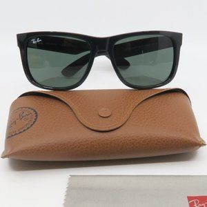 Ray-Ban RB 4165 601/71 New JUSTIN Black/Dark Green Sunglasses with case